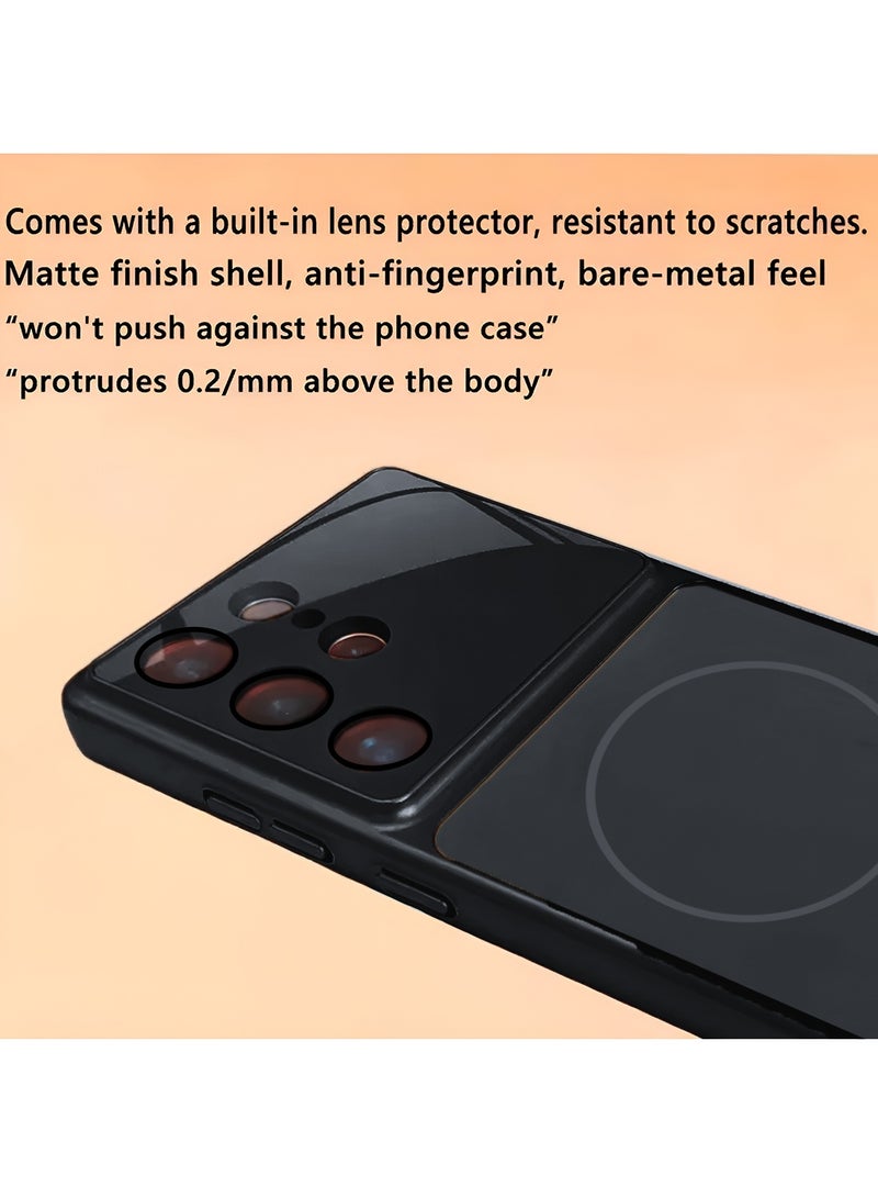 دبليو تيك غطاء واقٍ لهاتف سامسونج جالاكسي S26 ألترا 5G 2026 من مادة السيليكون المطفي الفاخرة مع ماجسيف، مقاوم للصدمات وبسطح مضاد للبصمات (MCRPSN) - أسود - Image 4